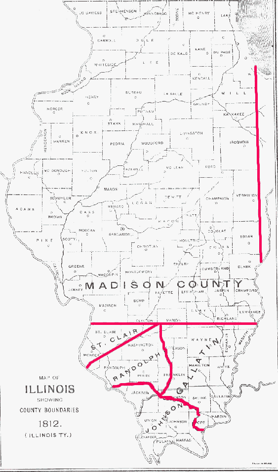 map of 1812 Illinois