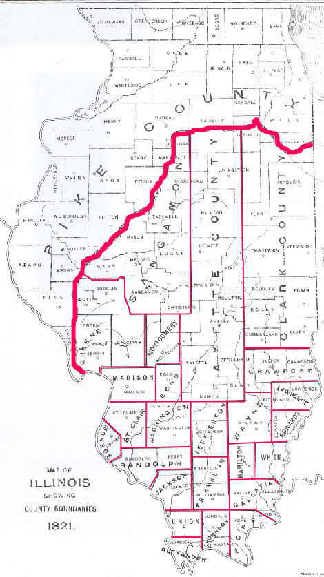 1821 Illinois map