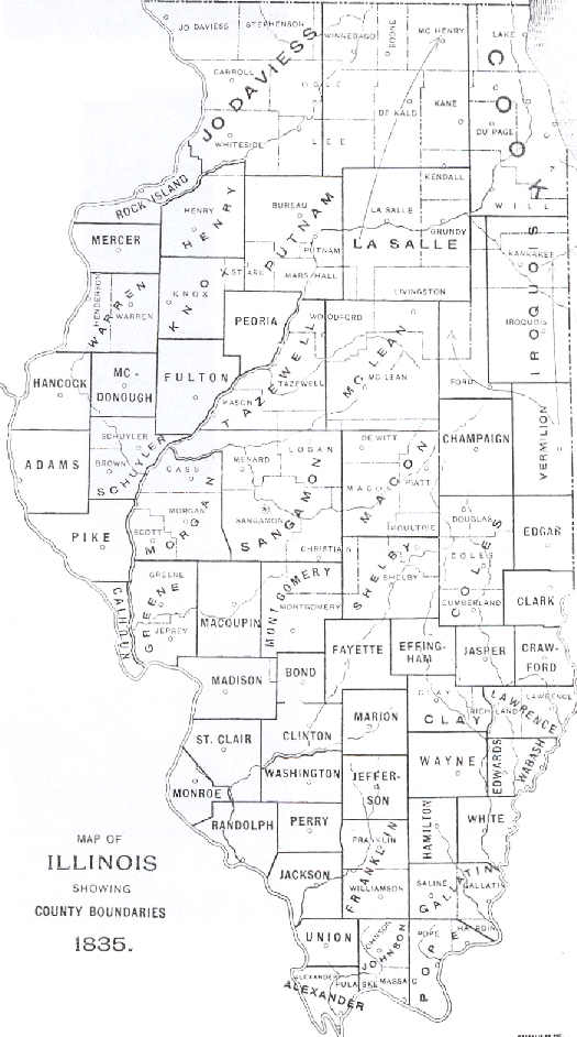1835 Illinois map