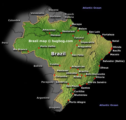 Brazil Map Courtesy of bugbog.com