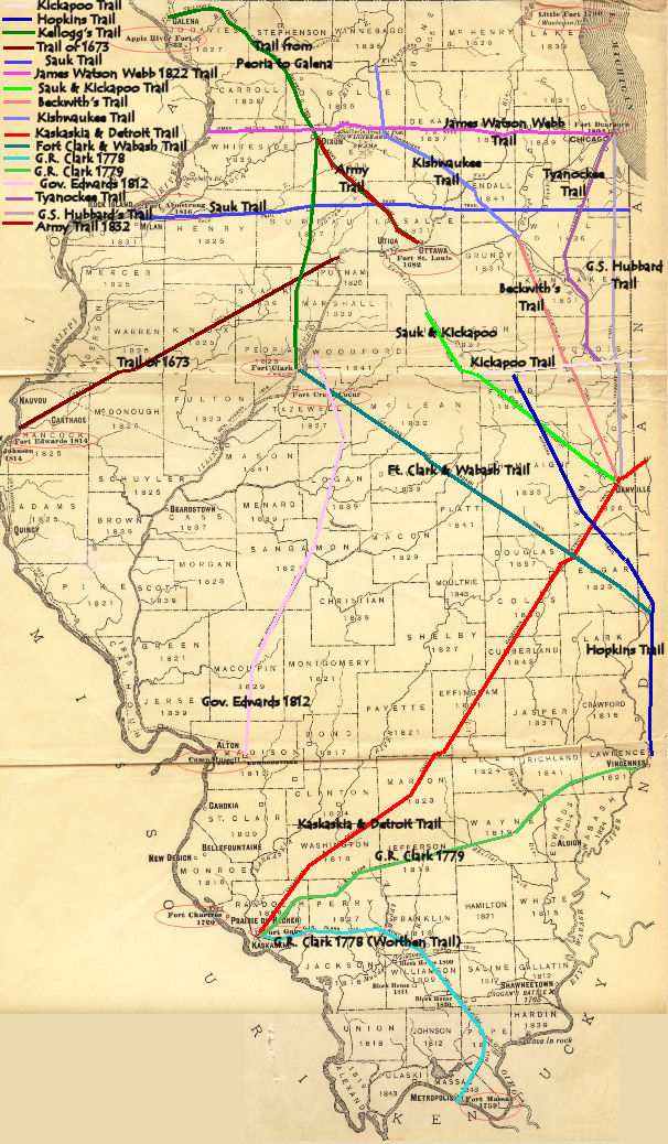 Map of Illinois Territory Trails